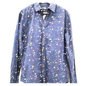 Desigual mens vibrant splatter polka dot shirt L
